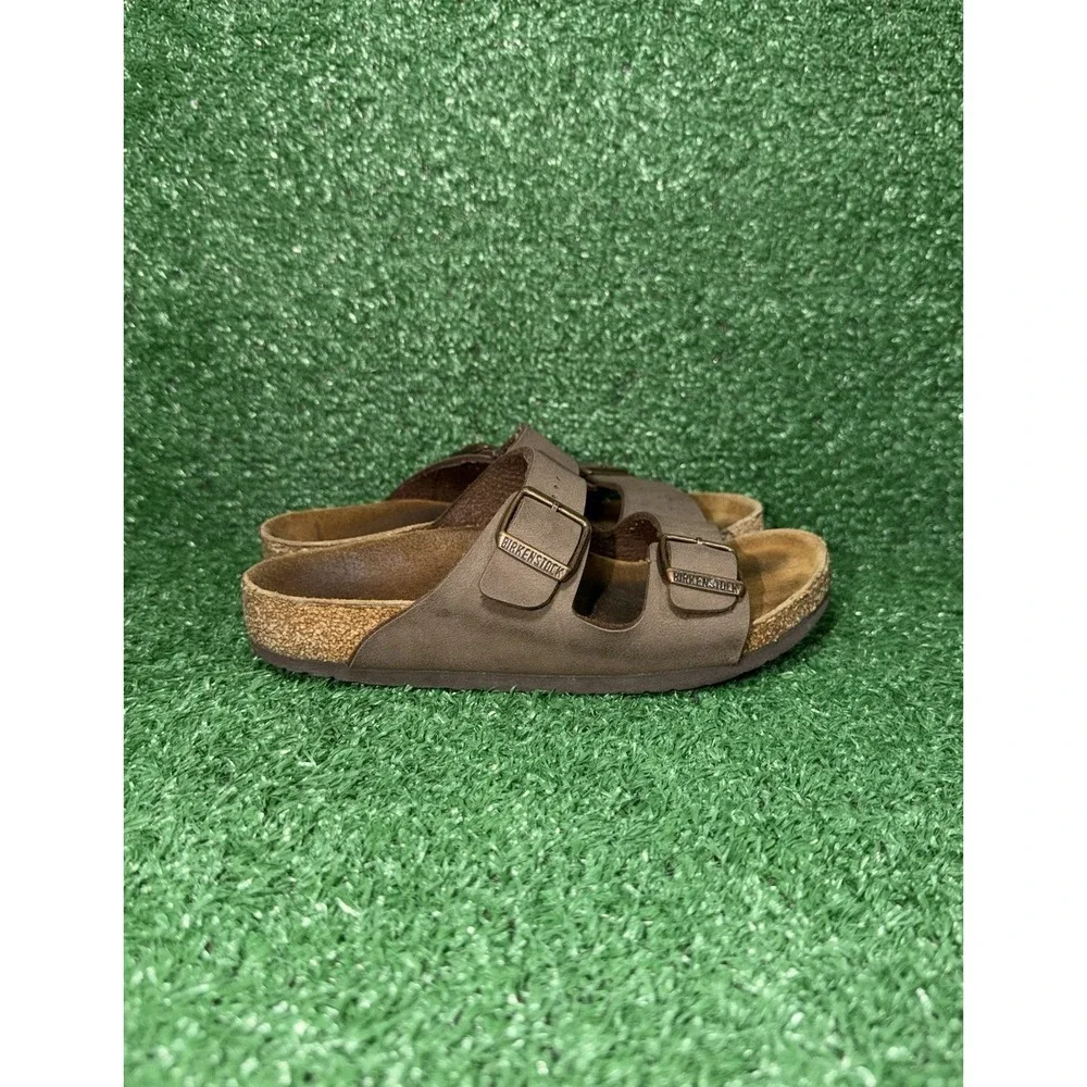 Birkenstock Sandals EU 32 Youth 1 US Arizona Brown Leather Buckle Casual Slides